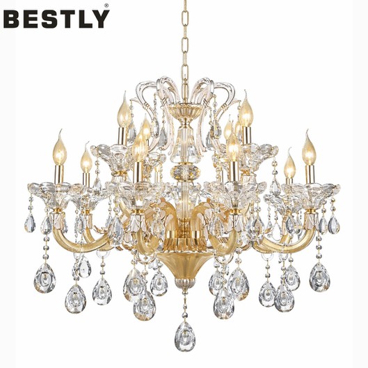 Gold petinaclear crystal chandelier Gold petinaclear crystal chandelier