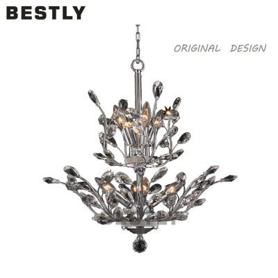 Σύγχρονα κρεμαστά φωτιστικά με κρυστάλλινο πολυέλαιο 2 επιπέδων