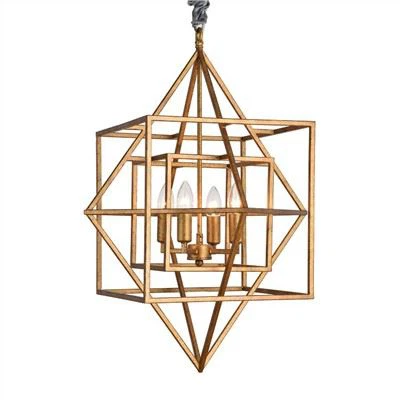 Μοντέρνο κρεμαστό φωτιστικό σε αντίκες χρυσό φινίρισμα